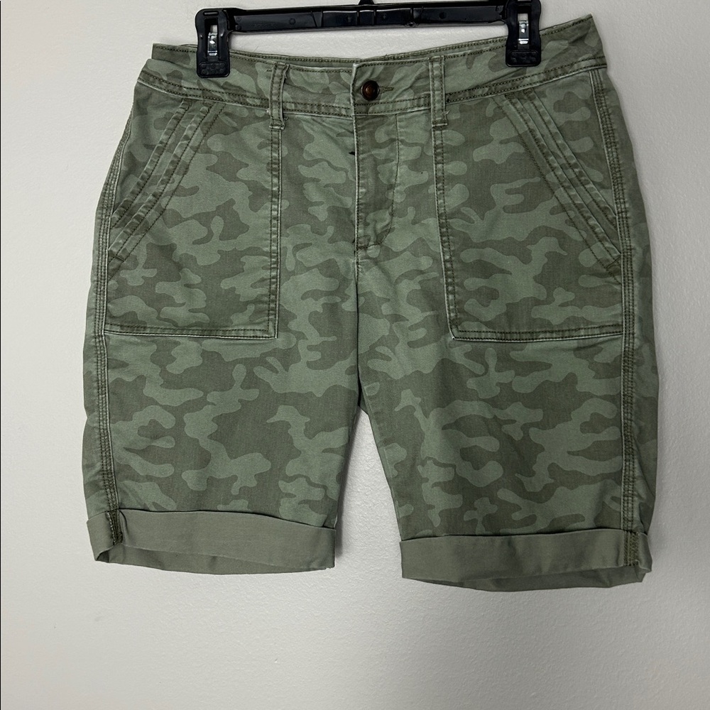 Time and Tru Green Camo Jean Shorts